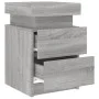 Mesita de noche con luces LED gris Sonoma 35x39x55 cm de , Mesitas de noche - Ref: Foro24-836759, Precio: 72,70 €, Descuento: %