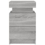 Mesita de noche con luces LED gris Sonoma 35x39x55 cm de , Mesitas de noche - Ref: Foro24-836759, Precio: 74,21 €, Descuento: %
