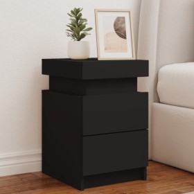 Mesitas de noche con luces LED 2 unidades negro 35x39x55 cm de , Mesitas de noche - Ref: Foro24-836752, Precio: 108,23 €, Des...