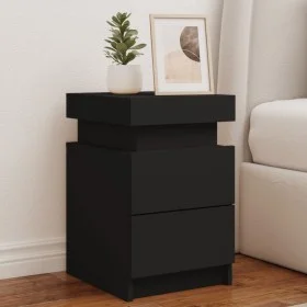 Mesitas de noche con luces LED 2 unidades negro 35x39x55 cm de , Mesitas de noche - Ref: Foro24-836752, Precio: 106,89 €, Des...