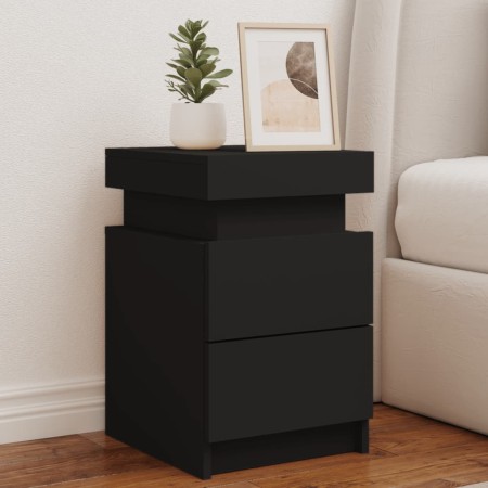 Mesitas de noche con luces LED 2 unidades negro 35x39x55 cm de , Mesitas de noche - Ref: Foro24-836752, Precio: 108,23 €, Des...
