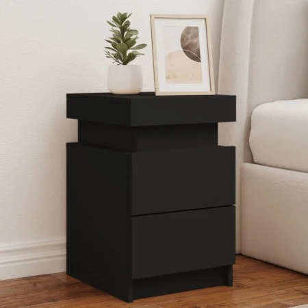 Mesitas de noche con luces LED 2 unidades negro 35x39x55 cm de , Mesitas de noche - Ref: Foro24-836752, Precio: 106,89 €, Des...