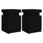 Mesitas de noche con luces LED 2 unidades negro 35x39x55 cm de , Mesitas de noche - Ref: Foro24-836752, Precio: 106,89 €, Des...