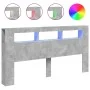 Concrete gray engineered wood LED headboard 200x18.5x103.5 cm by , Headboards and footboards - Ref: Foro24-837368, Price: 93,...