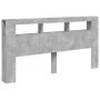 Concrete gray engineered wood LED headboard 200x18.5x103.5 cm by , Headboards and footboards - Ref: Foro24-837368, Price: 93,...