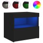 Mesita de noche con luces LED negro 50x40x45 cm de , Mesitas de noche - Ref: Foro24-836765, Precio: 62,36 €, Descuento: %
