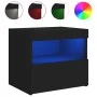 Mesita de noche con luces LED negro 50x40x45 cm de , Mesitas de noche - Ref: Foro24-836765, Precio: 64,67 €, Descuento: %