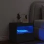 Mesita de noche con luces LED negro 50x40x45 cm de , Mesitas de noche - Ref: Foro24-836765, Precio: 64,67 €, Descuento: %