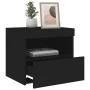 Mesita de noche con luces LED negro 50x40x45 cm de , Mesitas de noche - Ref: Foro24-836765, Precio: 64,67 €, Descuento: %
