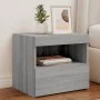 Mesita de noche con luces LED gris Sonoma 50x40x45 cm de , Mesitas de noche - Ref: Foro24-836773, Precio: 58,83 €, Descuento: %