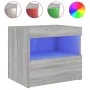 Mesita de noche con luces LED gris Sonoma 50x40x45 cm de , Mesitas de noche - Ref: Foro24-836773, Precio: 58,83 €, Descuento: %