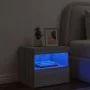 Mesita de noche con luces LED gris Sonoma 50x40x45 cm de , Mesitas de noche - Ref: Foro24-836773, Precio: 58,83 €, Descuento: %