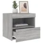 Mesita de noche con luces LED gris Sonoma 50x40x45 cm de , Mesitas de noche - Ref: Foro24-836773, Precio: 58,83 €, Descuento: %
