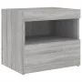 Mesita de noche con luces LED gris Sonoma 50x40x45 cm de , Mesitas de noche - Ref: Foro24-836773, Precio: 58,83 €, Descuento: %