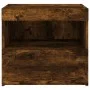 Mesita de noche con luces LED roble ahumado 50x40x45 cm de , Mesitas de noche - Ref: Foro24-836771, Precio: 50,72 €, Descuent...