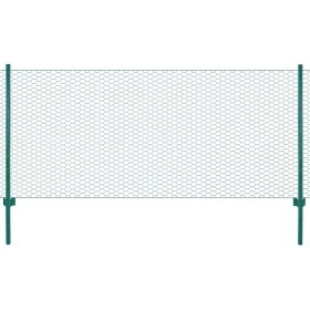 Maschendrahtzaun mit Stahlpfosten 25x0,5 m in Grün. von vidaXL, Zaunpaneele - Ref: Foro24-144603, Preis: 57,80 €, Rabatt: %