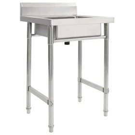 Fregadero de cocina con un seno acero inoxidable de vidaXL, Fregaderos - Ref: Foro24-144290, Precio: 137,11 €, Descuento: %