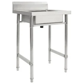 Fregadero de cocina con un seno acero inoxidable de vidaXL, Fregaderos - Ref: Foro24-144290, Precio: 138,27 €, Descuento: %