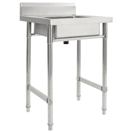Fregadero de cocina con un seno acero inoxidable de vidaXL, Fregaderos - Ref: Foro24-144290, Precio: 137,11 €, Descuento: %