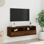 Mueble de pared TV madera ingeniería marrón roble 100x30x30 cm de , Muebles TV - Ref: Foro24-836894, Precio: 67,20 €, Descuen...