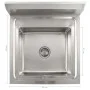 Fregadero de cocina con un seno acero inoxidable de vidaXL, Fregaderos - Ref: Foro24-144290, Precio: 138,27 €, Descuento: %