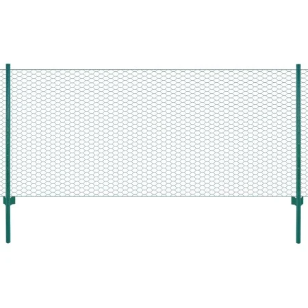 Wire mesh fence with steel posts 25x0.5 m green by vidaXL, fence panels - Ref: Foro24-144608, Price: 51,99 €, Discount: %