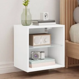 Wall bedside tables with LED lights 2 units white by , TV Furniture - Ref: Foro24-837065, Price: 37,05 €, Discount: %