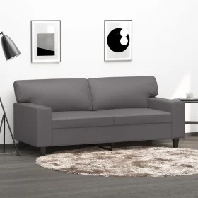 Sofá de 2 plazas de cuero sintético gris 140 cm de , Sofás - Ref: Foro24-359419, Precio: 281,53 €, Descuento: %