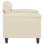 Sillón cuero sintético crema 60 cm de , Sofás - Ref: Foro24-359574, Precio: 148,47 €, Descuento: %