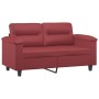 Sofá de 2 plazas de cuero sintético rojo vino 120 cm de , Sofás - Ref: Foro24-359581, Precio: 236,56 €, Descuento: %