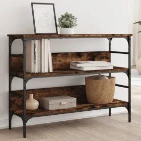Smoked oak engineered wood console table 100x32x75 cm by , Side tables - Ref: Foro24-839060, Price: 64,96 €, Discount: %