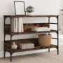 Mesa consola madera de ingeniería roble ahumado 100x32x75 cm de , Mesas auxiliares - Ref: Foro24-839060, Precio: 64,96 €, Des...
