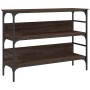 Mesa consola madera de ingeniería marrón roble 100x32x75 cm de , Mesas auxiliares - Ref: Foro24-839062, Precio: 65,39 €, Desc...
