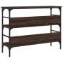 Mesa consola madera de ingeniería marrón roble 100x32x75 cm de , Mesas auxiliares - Ref: Foro24-839062, Precio: 65,39 €, Desc...