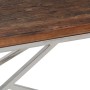 Mesa de centro de acero inoxidable plateado y madera maciza de , Mesas de centro - Ref: Foro24-349941, Precio: 92,73 €, Descu...