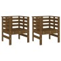 Sillas jardín 2 unidades madera pino marrón miel 61,5x53x71 cm de , Sillas de jardín - Ref: Foro24-825131, Precio: 149,23 €, ...