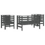Juego de muebles de jardín 3 pzas madera maciza de pino gris de , Conjuntos de jardín - Ref: Foro24-825144, Precio: 180,11 €,...