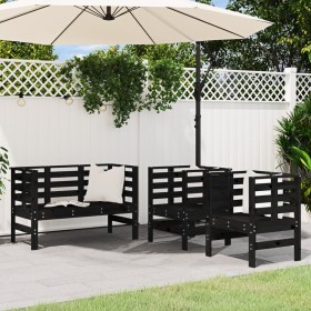 Juego de muebles de jardín 3 pzas madera maciza de pino negro de , Conjuntos de jardín - Ref: Foro24-825146, Precio: 180,11 €...