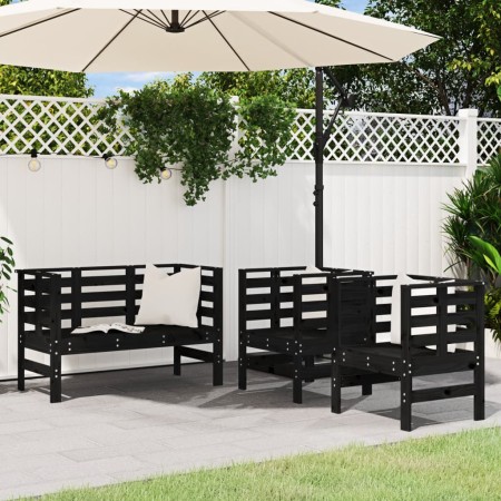 Juego de muebles de jardín 3 pzas madera maciza de pino negro de , Conjuntos de jardín - Ref: Foro24-825146, Precio: 180,11 €...