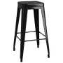 Taburetes de bar apilables 2 unidades de metal negro de vidaXL, Taburetes de cocina - Ref: Foro24-248147, Precio: 137,61 €, D...