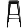 Taburetes de bar apilables 2 unidades de metal negro de vidaXL, Taburetes de cocina - Ref: Foro24-248147, Precio: 137,61 €, D...