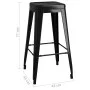 Taburetes de bar apilables 2 unidades de metal negro de vidaXL, Taburetes de cocina - Ref: Foro24-248147, Precio: 137,61 €, D...