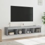 Muebles de TV con luces LED 2 uds gris hormigón 80x30x30 cm de , Muebles TV - Ref: Foro24-837148, Precio: 70,82 €, Descuento: %