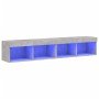 Muebles de TV con luces LED 2 uds gris hormigón 80x30x30 cm de , Muebles TV - Ref: Foro24-837148, Precio: 70,82 €, Descuento: %