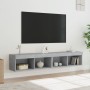 Muebles de TV con luces LED 2 uds gris hormigón 80x30x30 cm de , Muebles TV - Ref: Foro24-837148, Precio: 70,82 €, Descuento: %