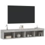 Muebles de TV con luces LED 2 uds gris hormigón 80x30x30 cm de , Muebles TV - Ref: Foro24-837148, Precio: 70,82 €, Descuento: %