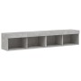 Muebles de TV con luces LED 2 uds gris hormigón 80x30x30 cm de , Muebles TV - Ref: Foro24-837148, Precio: 70,82 €, Descuento: %
