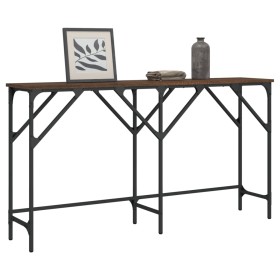 Mesa consola madera de ingeniería roble marrón 140x29x75 cm de , Mesas auxiliares - Ref: Foro24-837761, Precio: 50,44 €, Desc...