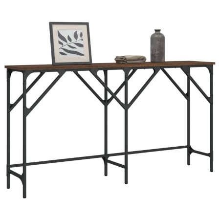 Mesa consola madera de ingeniería roble marrón 140x29x75 cm de , Mesas auxiliares - Ref: Foro24-837761, Precio: 50,44 €, Desc...