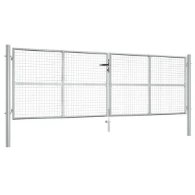 Silver galvanized steel garden gate 415x175 cm by vidaXL, garden gates - Ref: Foro24-144300, Price: 458,34 €, Discount: %